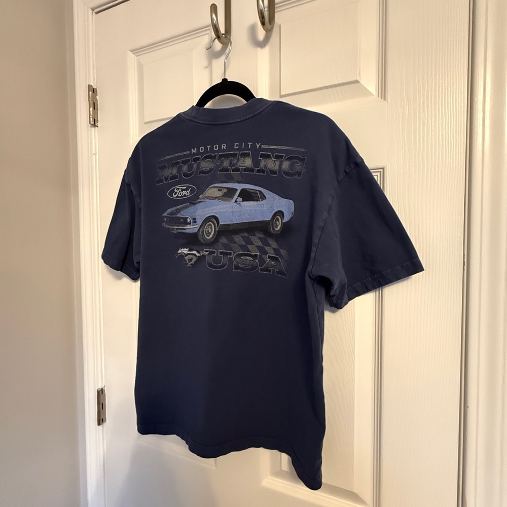 American Eagle Outfitters Mustang Graphic Tee - Navy